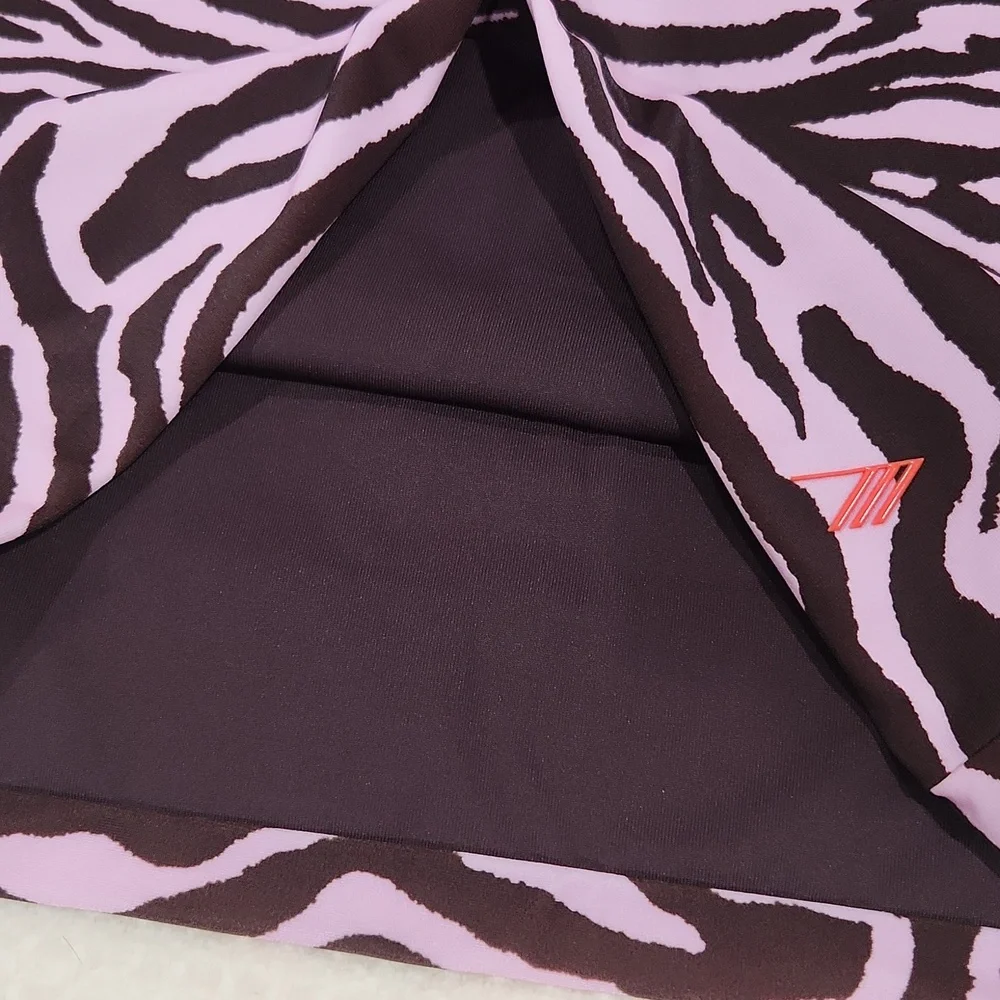 The Attico Brown and Purple Zebra Print Midi Skirt